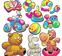 卡通幼兒與玩具矢量素材3
