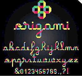 彩色折紙字母矢量素材3