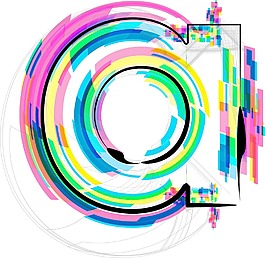 插圖插畫(huà)矢量字體的信
