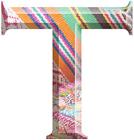 字母T手工制作的羊毛織物