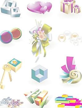 時(shí)尚3D生活圖標(biāo)矢量素材