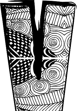 抽象畫插畫矢量字母V