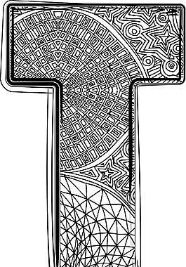 襯線字體的矢量插圖