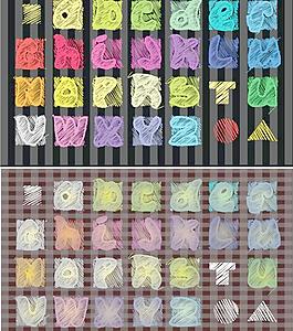 粉筆線條字母矢量素材