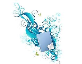 潮流花紋記事本矢量素材1