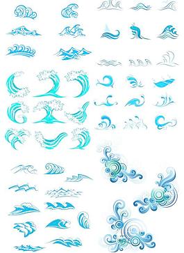 海浪圖形矢量素材