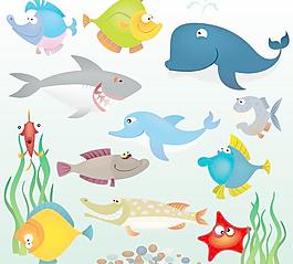 卡通海洋生物矢量素材