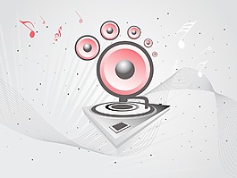 摘要灰色的背景音樂揚聲器