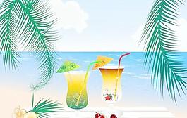 海灘飲料矢量素材2