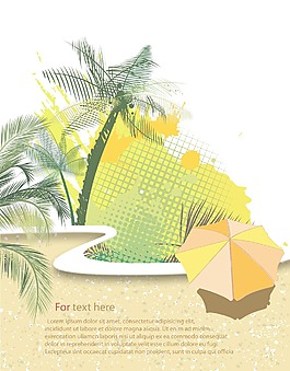 voector夏季背景與傘