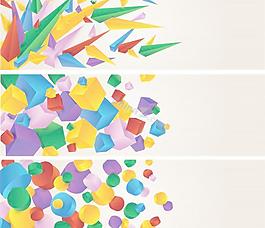 炫彩圖形旗幟矢量素材