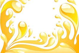 橙色液體背景矢量素材3