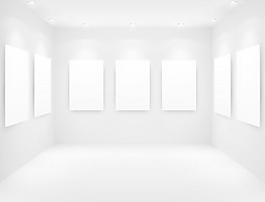 畫廊展廳模板矢量素材2