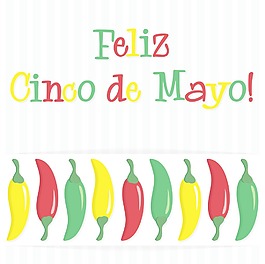 Feliz Cinco de Mayo（幸福5月第五）辣椒卡矢量格式
