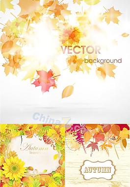 紅葉秋意矢量素材下載