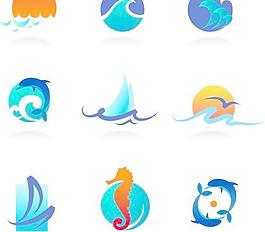 卡通海浪圖形矢量素材