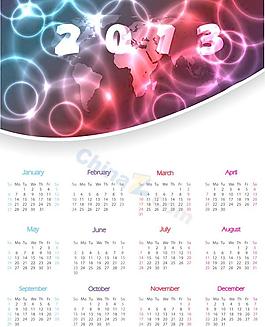 2013幻彩科技日歷矢量