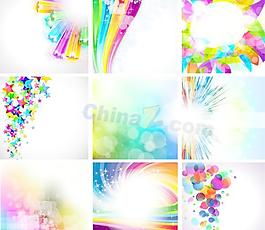 炫彩時尚花紋矢量素材