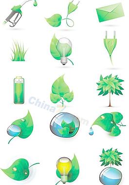 綠色科技環保圖標矢量圖