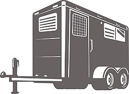 從低角度看馬拖車