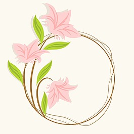 美麗的花卉裝飾的金色相框背景