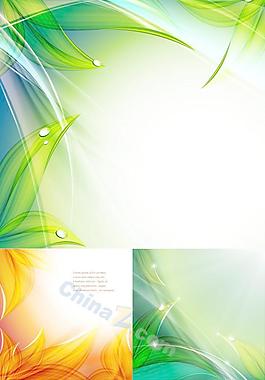 綠色橙色背景矢量圖