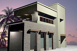 房子在3DMAX和編輯PS圖象處理軟件