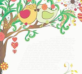 愛情鳥插畫矢量素材3