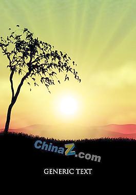 戶外自然風(fēng)景矢量模板