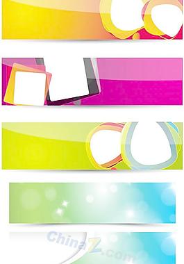 炫彩旗幟矢量素材