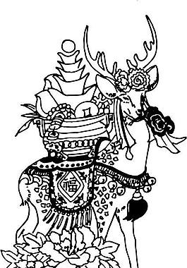 線描梅花鹿