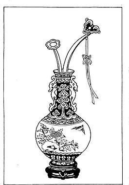 線描花瓶