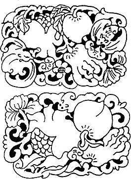 線描花紋