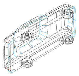 四輪方頂轎車