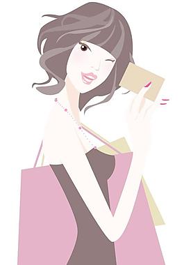 時尚女性插畫矢量素材1