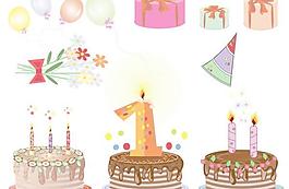 卡通兒童生日賀卡矢量素材4