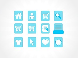 藍色矢量圖標集