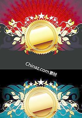 金色花紋齒輪矢量素材