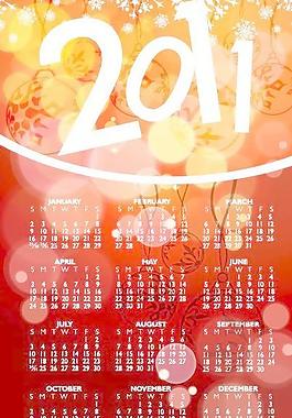 夢幻2011日歷模板矢量素材