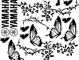 車(chē)貼 雅馬哈 yamaha 花紋 蝴蝶