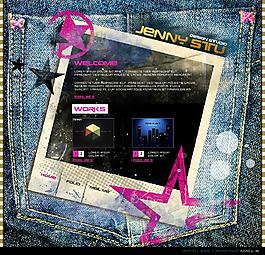 創(chuàng)意牛仔褲兜網(wǎng)頁動畫模板