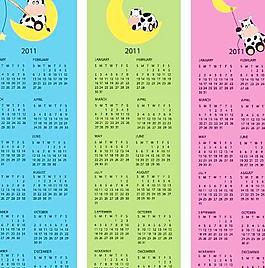 卡通2011年年歷矢量素材