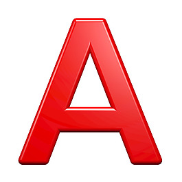 從紅色塑料字母一個字母集白色隔離