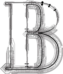 技術字體字母B