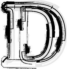 垃圾字體字母D
