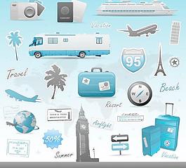 旅游度假主題矢量素材