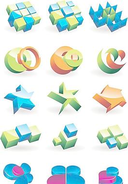3D質(zhì)感圖形圖標矢量素材