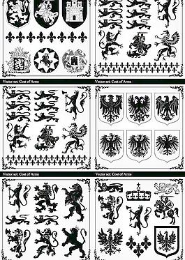 黑白復(fù)古圖案矢量素材
