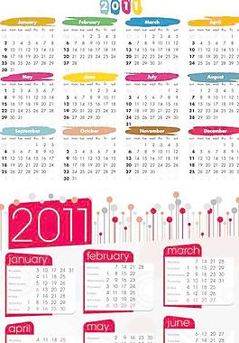 2011年日歷矢量素材