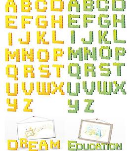 立體英文字母矢量素材